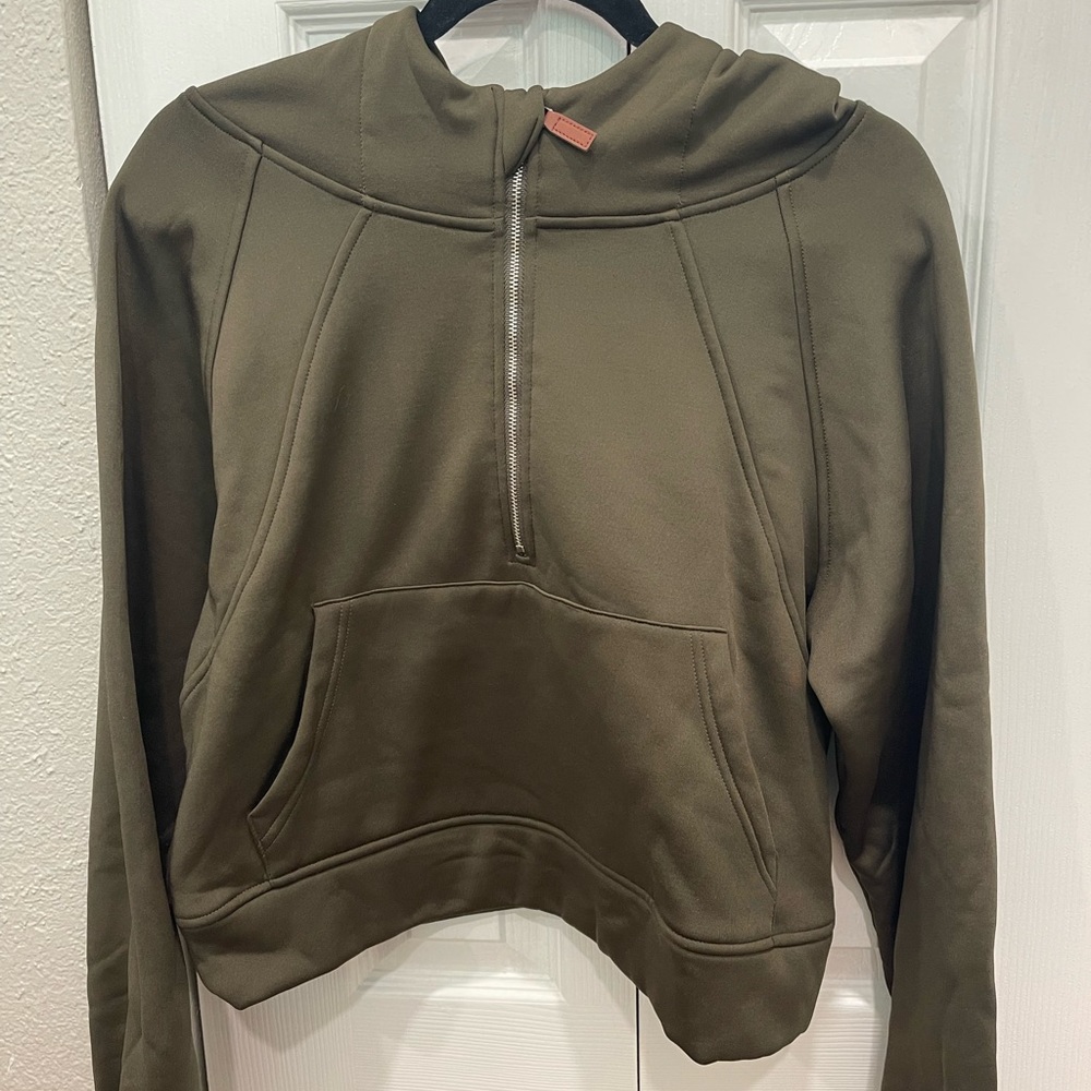 LASLULU fleece lined 1/2 zip sweatshirt